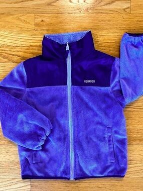 OshKosh B’gosh girls size 5 ✨Fully Reversible✨ fleece windbreaker jacket